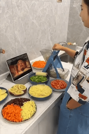 5-in-1 Multifunctional High-Quality Vegetable & Fruit Slicer With Five Changeable Blades Hand Protector Made Slicing Effortless Kitchen Gadget Manual Vegetable