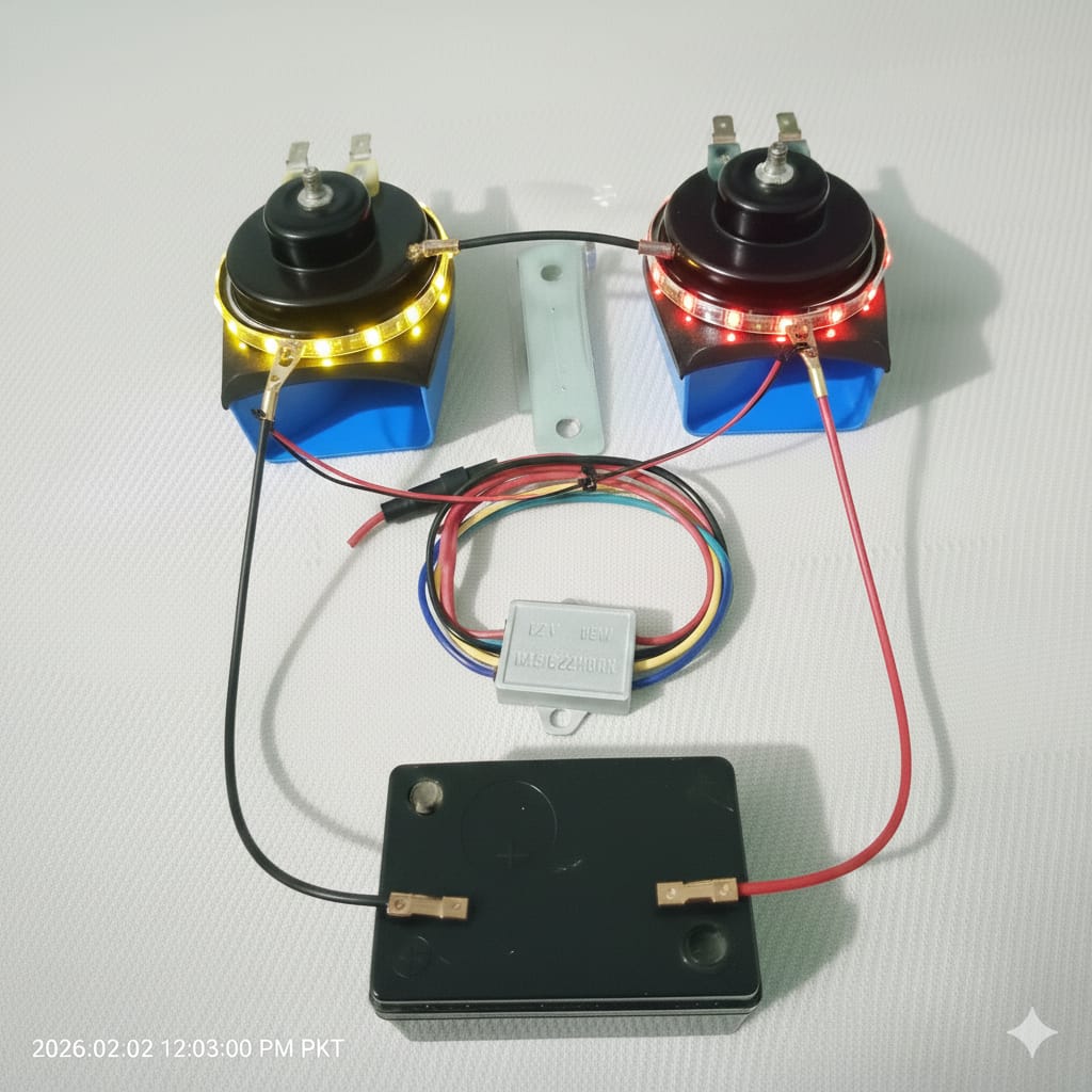 22 Sound High Power Electronic Siren Horn with LED Warning Light – Motorcycle & Car JCAA